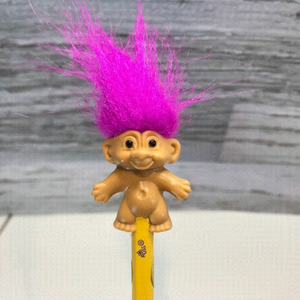𝅺russ Trolls Vintage Pencils Toppers Pink Hair New Old Stock